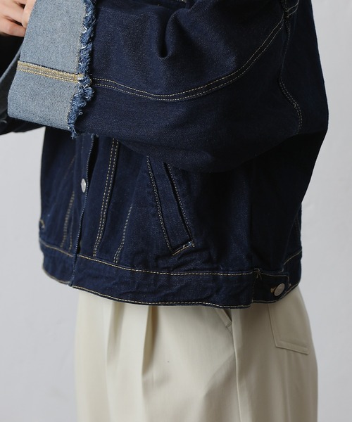COLONY 2139（コロニートゥーワンスリーナイン）の「ワイドスリーブGジャン（デニムジャケット・レディース・ネイビー/サックスブルー・FREE）」の17枚目の写真