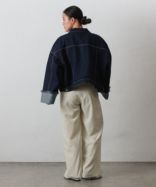 COLONY 2139（コロニートゥーワンスリーナイン）の「ワイドスリーブGジャン（デニムジャケット・レディース・ネイビー/サックスブルー・FREE）」の10枚目の写真