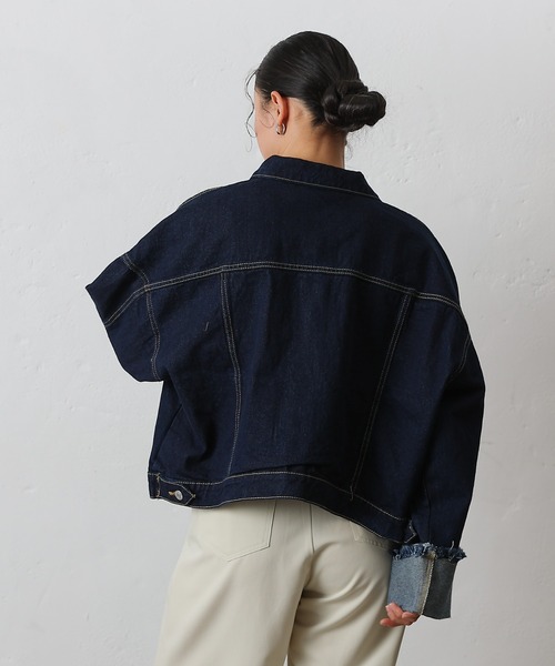 COLONY 2139（コロニートゥーワンスリーナイン）の「ワイドスリーブGジャン（デニムジャケット・レディース・ネイビー/サックスブルー・FREE）」の5枚目の写真