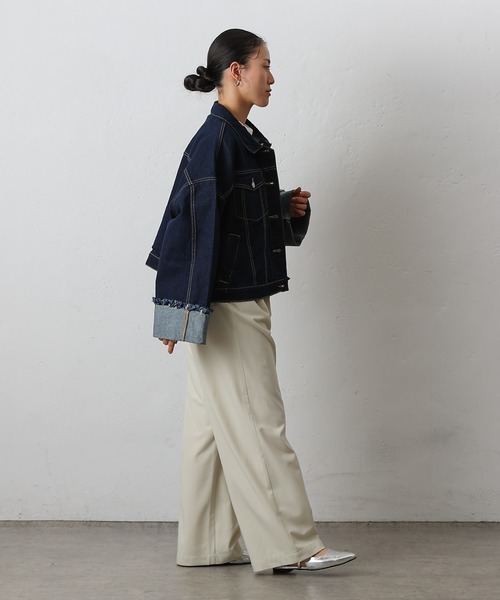 COLONY 2139（コロニートゥーワンスリーナイン）の「ワイドスリーブGジャン（デニムジャケット・レディース・ネイビー/サックスブルー・FREE）」の9枚目の写真