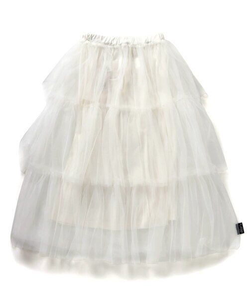 algy（アルジー）の「２WAYチュールロングスカート（スカート・キッズ・オフホワイト/ブラック/ピンク・XX-SMALL/X-SMALL/MEDIUM/SMALL）」の2枚目の写真