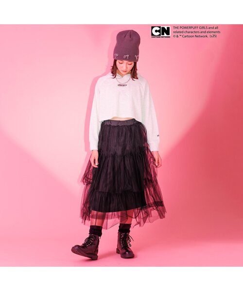 algy（アルジー）の「２WAYチュールロングスカート（スカート・キッズ・オフホワイト/ブラック/ピンク・XX-SMALL/X-SMALL/MEDIUM/SMALL）」の4枚目の写真