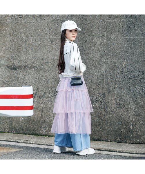 algy（アルジー）の「２WAYチュールロングスカート（スカート・キッズ・オフホワイト/ブラック/ピンク・XX-SMALL/X-SMALL/MEDIUM/SMALL）」の10枚目の写真