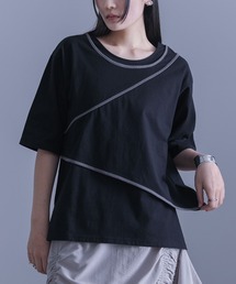 yokochan ブラック　トップス　Tシャツ　アシンメトリー 楽天市場】裾変形Tシャツ レディース 春夏 半袖トップス Tシャツ