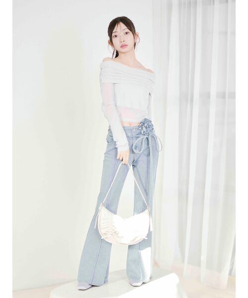 EATME（イートミー）の「ギャザーオフショルTOP（Tシャツ/カットソー・レディース・ライトブルー/ブラック/アイボリー・FREE）」の19枚目の写真