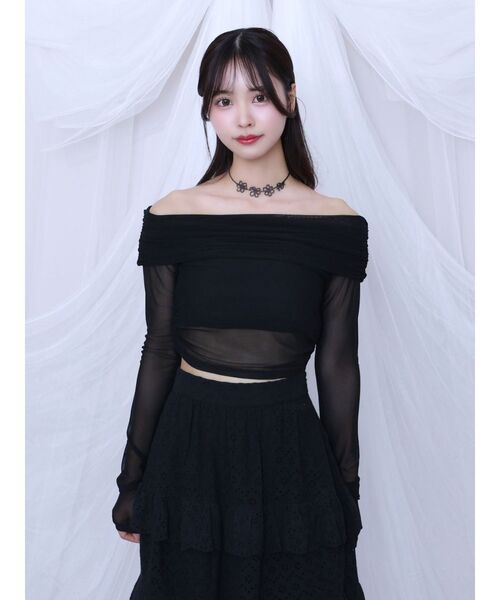 EATME（イートミー）の「ギャザーオフショルTOP（Tシャツ/カットソー・レディース・ライトブルー/ブラック/アイボリー・FREE）」の21枚目の写真