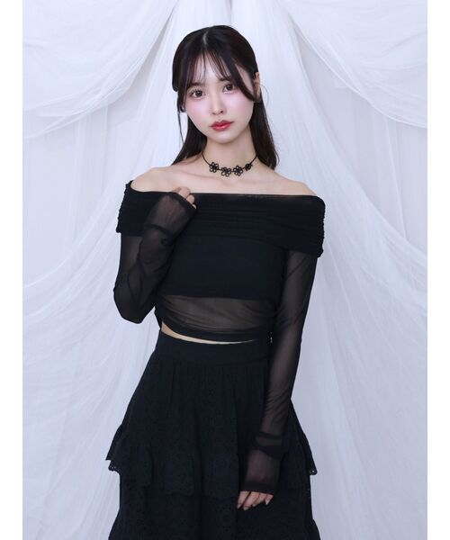 EATME（イートミー）の「ギャザーオフショルTOP（Tシャツ/カットソー・レディース・ライトブルー/ブラック/アイボリー・FREE）」の22枚目の写真