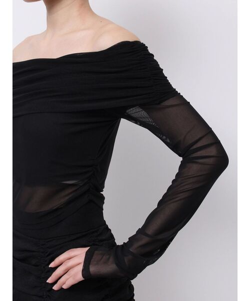 EATME（イートミー）の「ギャザーオフショルTOP（Tシャツ/カットソー・レディース・ライトブルー/ブラック/アイボリー・FREE）」の6枚目の写真