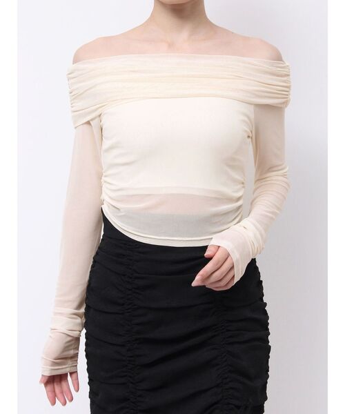 EATME（イートミー）の「ギャザーオフショルTOP（Tシャツ/カットソー・レディース・ライトブルー/ブラック/アイボリー・FREE）」の13枚目の写真