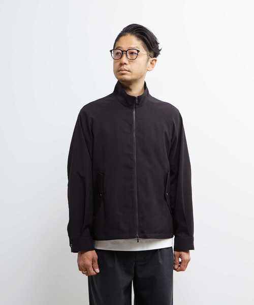 MEN'S MELROSE（メンズメルローズ）の「テクスチャーリネンストレッチハリントンジャケット（ブルゾン・メンズ・ブラック/アイボリー・2/3/4）」の3枚目の写真