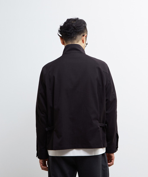 MEN'S MELROSE（メンズメルローズ）の「テクスチャーリネンストレッチハリントンジャケット（ブルゾン・メンズ・ブラック/アイボリー・2/3/4）」の5枚目の写真