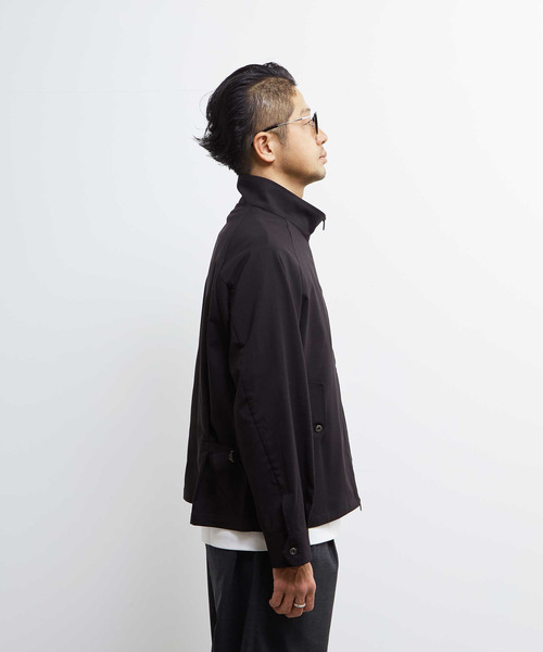 MEN'S MELROSE（メンズメルローズ）の「テクスチャーリネンストレッチハリントンジャケット（ブルゾン・メンズ・ブラック/アイボリー・2/3/4）」の6枚目の写真