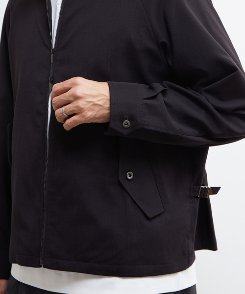 MEN'S MELROSE（メンズメルローズ）の「テクスチャーリネンストレッチハリントンジャケット（ブルゾン・メンズ・ブラック/アイボリー・2/3/4）」の9枚目の写真