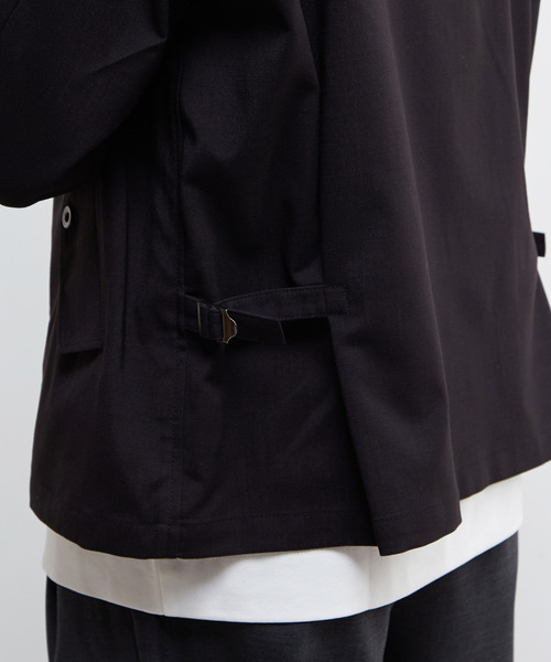 MEN'S MELROSE（メンズメルローズ）の「テクスチャーリネンストレッチハリントンジャケット（ブルゾン・メンズ・ブラック/アイボリー・2/3/4）」の10枚目の写真