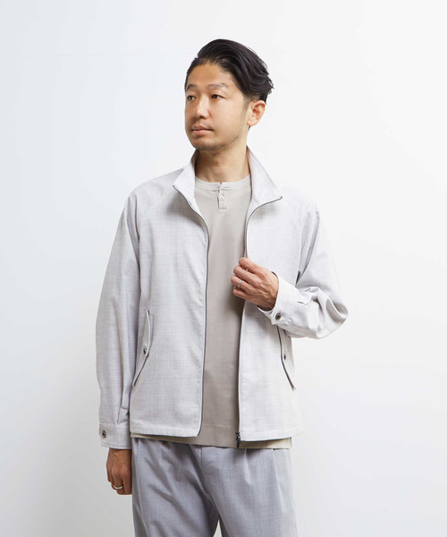 MEN'S MELROSE（メンズメルローズ）の「テクスチャーリネンストレッチハリントンジャケット（ブルゾン・メンズ・ブラック/アイボリー・2/3/4）」の15枚目の写真