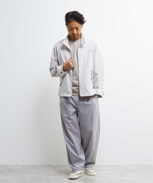 MEN'S MELROSE（メンズメルローズ）の「テクスチャーリネンストレッチハリントンジャケット（ブルゾン・メンズ・ブラック/アイボリー・2/3/4）」の17枚目の写真