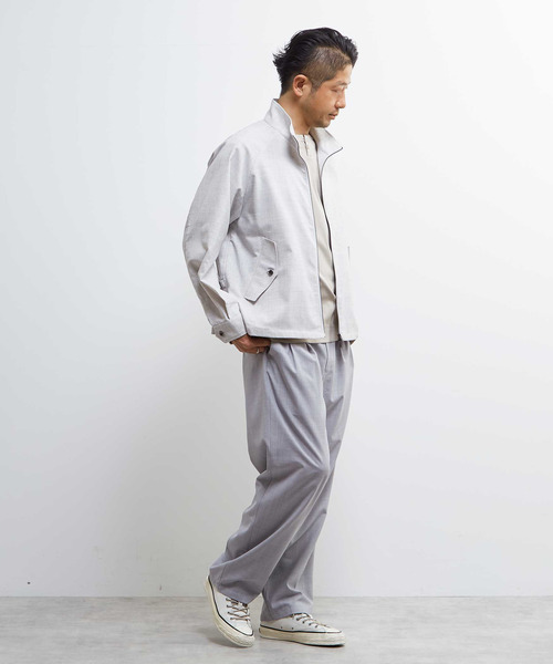 MEN'S MELROSE（メンズメルローズ）の「テクスチャーリネンストレッチハリントンジャケット（ブルゾン・メンズ・ブラック/アイボリー・2/3/4）」の18枚目の写真