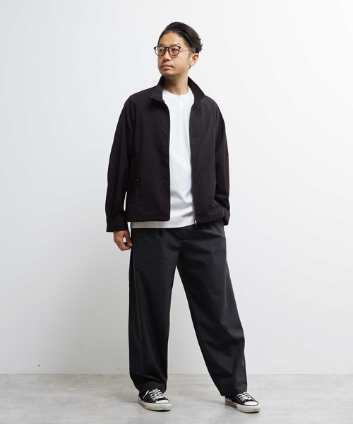 MEN'S MELROSE（メンズメルローズ）の「テクスチャーリネンストレッチハリントンジャケット（ブルゾン・メンズ・ブラック/アイボリー・2/3/4）」の21枚目の写真