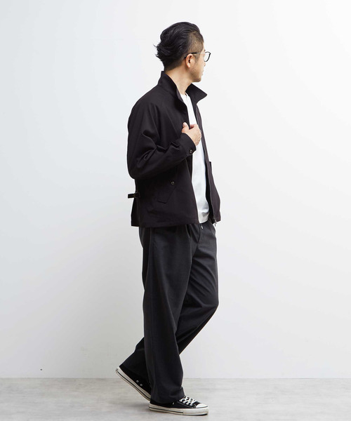 MEN'S MELROSE（メンズメルローズ）の「テクスチャーリネンストレッチハリントンジャケット（ブルゾン・メンズ・ブラック/アイボリー・2/3/4）」の22枚目の写真