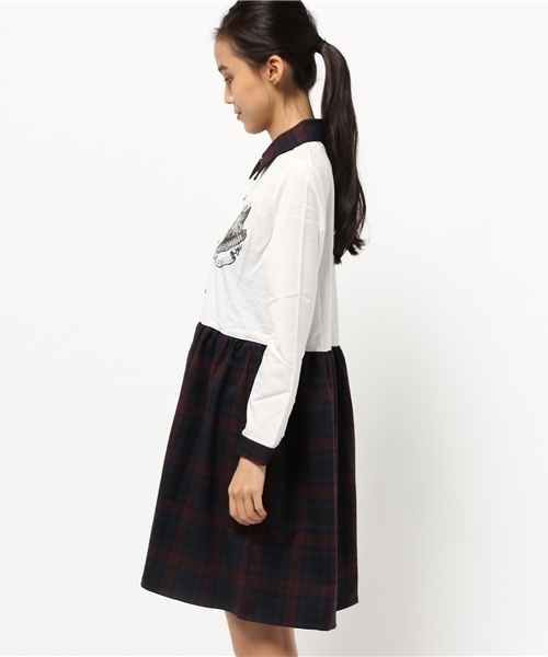 ライチ（ライチ）の「SANATORIUM ライオンキャット柄シャツワンピ－ス（ワンピース・レディース・グレー/ホワイト・FREE）」の12枚目の写真