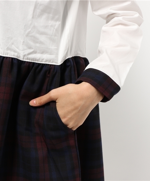 ライチ（ライチ）の「SANATORIUM ライオンキャット柄シャツワンピ－ス（ワンピース・レディース・グレー/ホワイト・FREE）」の7枚目の写真