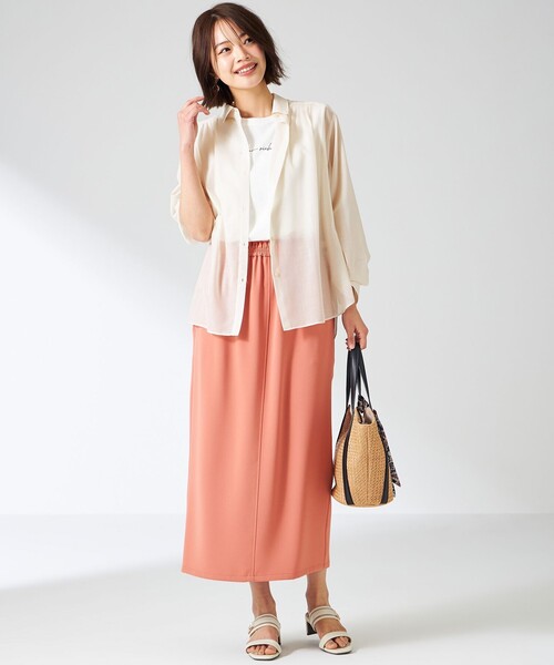 ANY SIS(エニィスィス)の「【洗える】リネンライクシアーローン ブラウス(シャツ/ブラウス・レディース・スカイブルー系/黄土色系/アイボリー系・4)」の1枚目の写真