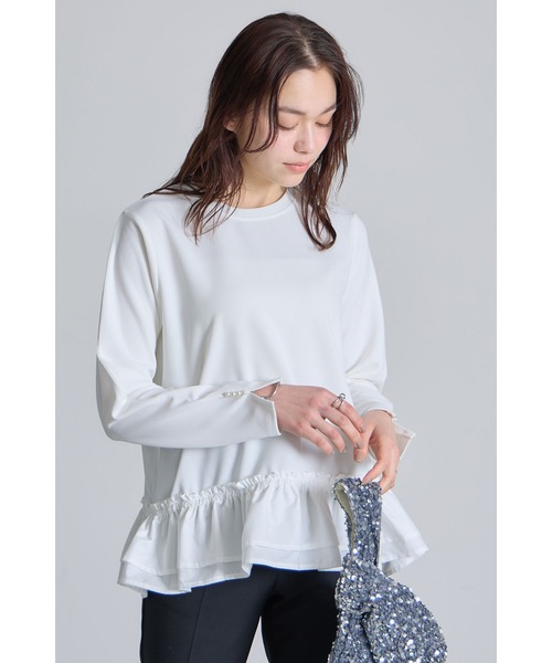 &. NOSTALGIA（アンドドットノスタルジア）の「裾切替カットプルオーバー（Tシャツ/カットソー・レディース・グレー/アイボリー・M）」の3枚目の写真
