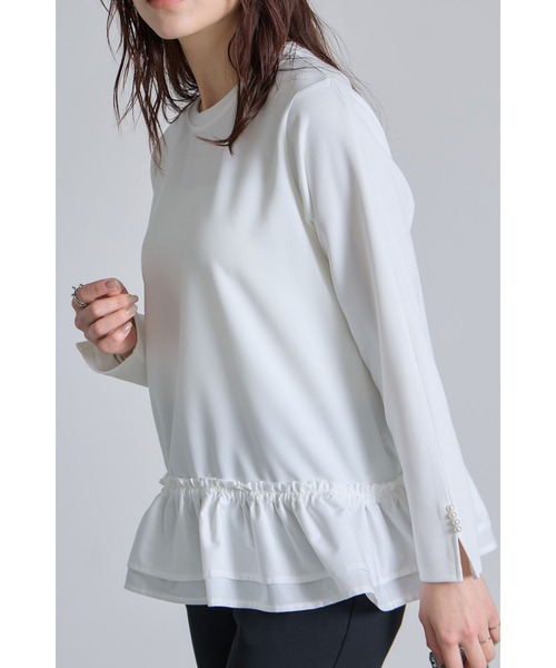&. NOSTALGIA（アンドドットノスタルジア）の「裾切替カットプルオーバー（Tシャツ/カットソー・レディース・グレー/アイボリー・M）」の4枚目の写真