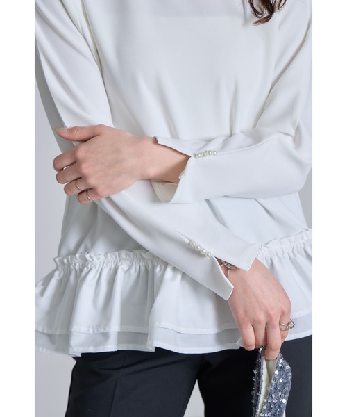 &. NOSTALGIA（アンドドットノスタルジア）の「裾切替カットプルオーバー（Tシャツ/カットソー・レディース・グレー/アイボリー・M）」の7枚目の写真