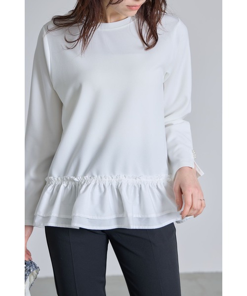 &. NOSTALGIA（アンドドットノスタルジア）の「裾切替カットプルオーバー（Tシャツ/カットソー・レディース・グレー/アイボリー・M）」の8枚目の写真