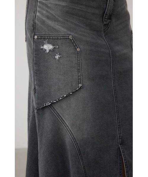 AZUL by moussy(アズールバイマウジー)の「【身長/骨格別着用画像あり】AZUL DENIM ダメージマーメイドスカート 春服 夏服 秋服 冬服 ロングスカート デニムスカート スタイルアップ(デニムスカート・レディース・ブルー/ライトブラック・SMALL/MEDIUM)」の15枚目の写真