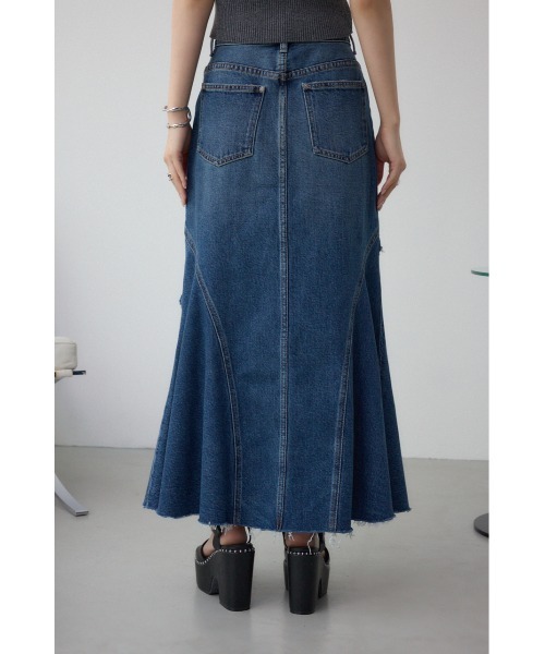 AZULbymoussy フロントボタン ダメージ デニム タイトスカート AZULbymoussy フロントボタン ダメージ デニム タイトスカート