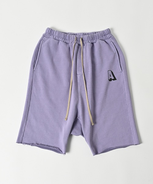 ADAM PATEK(アダムパテック)の「【ADAMPATEK/アダムパテック】pigment dyeing sarouel short pants/ピグメント染めスウェットサルエルショートパンツ(その他パンツ・レディース・パープル/ブラック・2/1)」の1枚目の写真