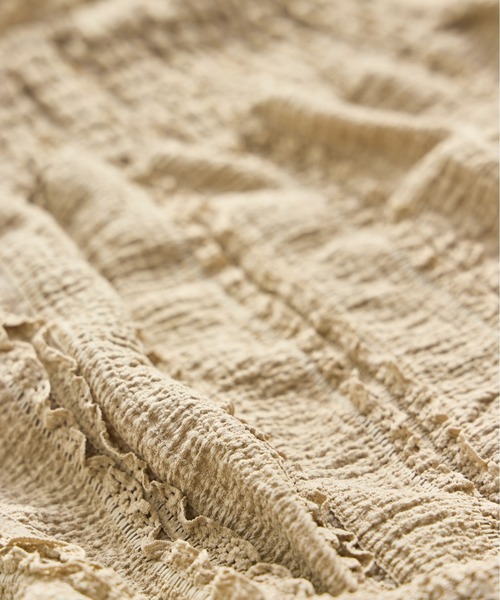 pairmanon（ペアマノン）の「【ベビー】レース見え ジャガードフリルロンパース（ロンパース・キッズ・アイボリー/ベージュ/ピンク・80/70）」の8枚目の写真