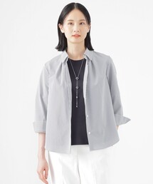 TRANS WORK（トランスワーク）の「【接触冷感】【UV対策】【ウォッシャブル】ファンクションタイプライターストライプシャツブラウス（シャツ/ブラウス）」