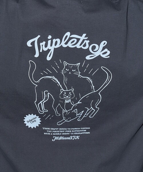 PUBLUX（パブリュクス）の「PUBLUX/パブリュクス ”triplet”キャット アニマル プリントTシャツ　限定展開（Tシャツ/カットソー・レディース・チャコールグレー/オフホワイト/ライトグレー・LARGE/SMALL/MEDIUM）」の7枚目の写真