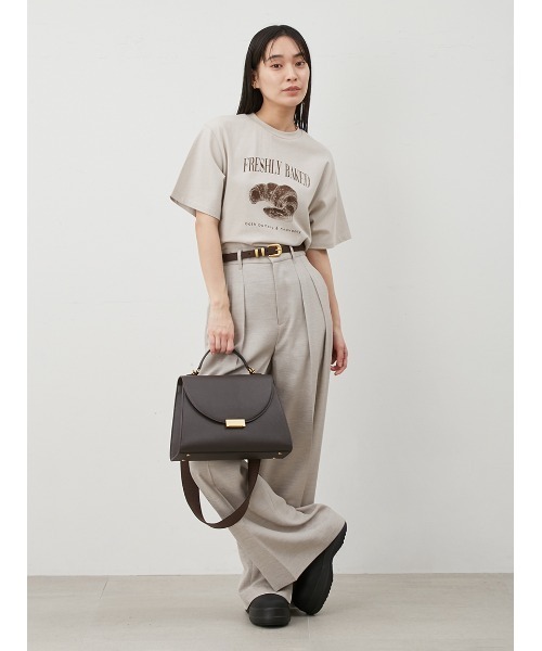 Mila Owen(ミラオーウェン)の「FOODモチーフグラフィックTシャツ(Tシャツ/カットソー・レディース・ホワイト/イエロー/チャコールグレー/ライトベージュ・FREE)」の16枚目の写真