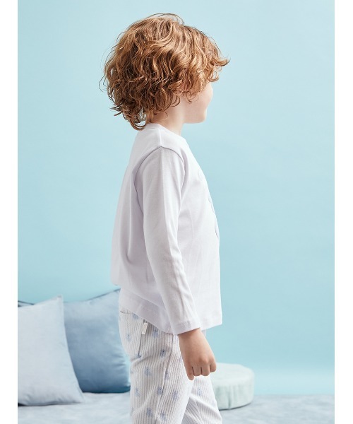 gelato pique（ジェラートピケ）の「【KIDS】ぬいぐるみワンポイントロンT（ルームウェア/パジャマ・キッズ・ベージュ/オフホワイト/ピンク/ブルー/ミント/ラベンダー/ライトピンク・90/100/110/120）」の19枚目の写真