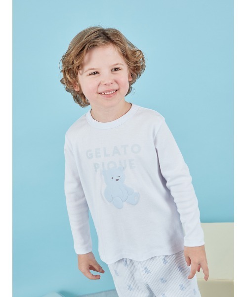 ルームウェア・パジャマ GELATO PIQUE KIDS】ぬいぐるみワンポイントロンT（ルームウェア/パジャマ