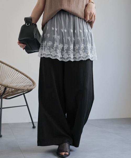 CREARE -LINO-(クレアーレリノ)の「〈レディース商品〉レースレイヤードパンツ(その他パンツ・レディース・ベージュ/ブラック/ホワイト・FREE)」の17枚目の写真