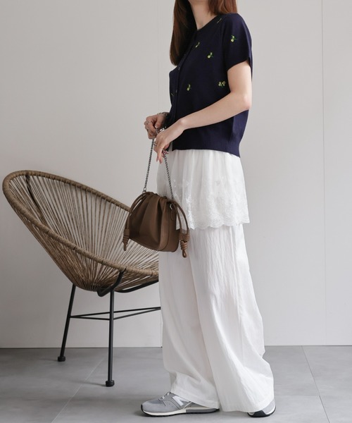 CREARE -LINO-(クレアーレリノ)の「〈レディース商品〉レースレイヤードパンツ(その他パンツ・レディース・ベージュ/ブラック/ホワイト・FREE)」の18枚目の写真