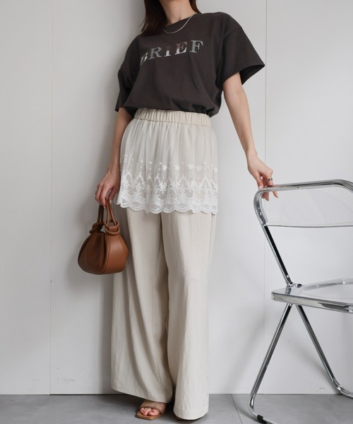 CREARE -LINO-(クレアーレリノ)の「〈レディース商品〉レースレイヤードパンツ(その他パンツ・レディース・ベージュ/ブラック/ホワイト・FREE)」の22枚目の写真