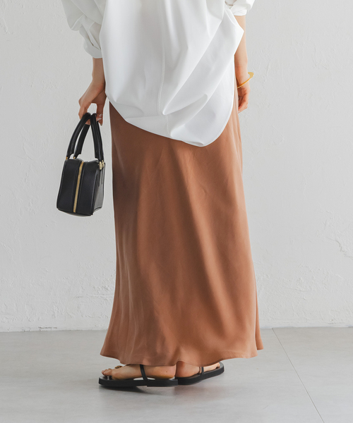 NOBLE /ノーブル♦︎キュプラナローAラインスカート 追加2》キュプラナローAラインスカート（スカート）｜NOBLE