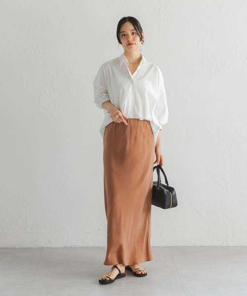 NOBLE キュプラナローAラインスカート NOBLE｜《追加2》キュプラナローAラインスカート | Rakuten