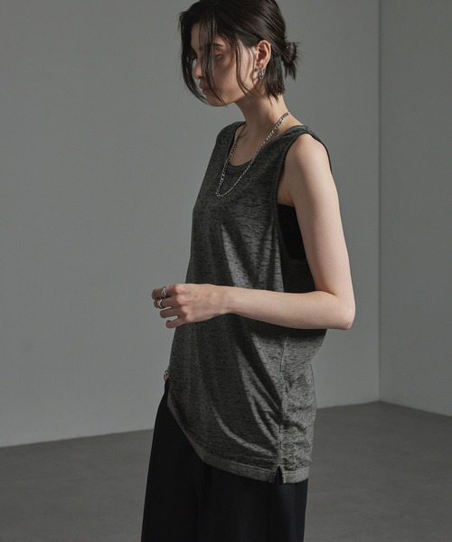 CIYOT（シヨウト）の「【CIYOT】ヴィンテージメイク マーブリングタンクトップ（タンクトップ・メンズ・グレイッシュブルー/グレー/オフホワイト/ブラック・M/L）」の12枚目の写真