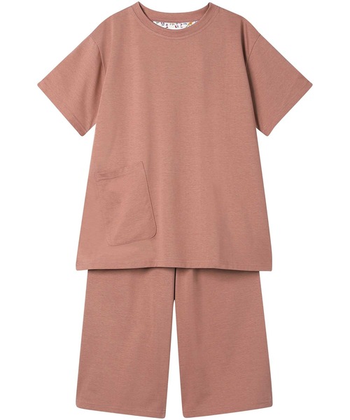 une nana cool(ウンナナクール)の「【綿100%】シルケット天竺半袖パジャマ MADE WITH LIBERTY FABRIC(ルームウェア/パジャマ・レディース・ブラック/アイボリー/スモークピンク/ライトブルー/レッド/クリーム・M/L)」の1枚目の写真