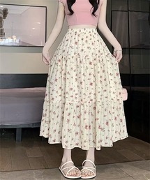 小花柄ティアードスカート