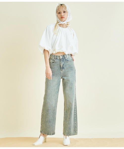 Settimissimo(セッティミッシモ)の「ギャザー バルーン ショート プルオーバー(Tシャツ/カットソー・レディース・オフホワイト/ブラック・FREE)」の10枚目の写真
