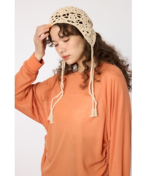 RODEO CROWNS WIDE BOWL（ロデオクラウンズワイドボウル）の「クロシェイヤーキャップ（ニットキャップ/ビーニー・レディース・レッド/アイボリー/ブラック・FREE）」の2枚目の写真