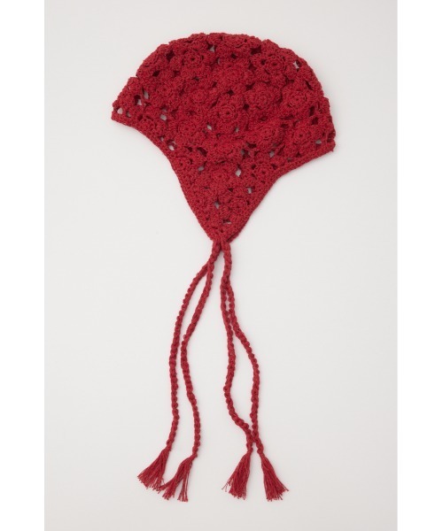 RODEO CROWNS WIDE BOWL（ロデオクラウンズワイドボウル）の「クロシェイヤーキャップ（ニットキャップ/ビーニー・レディース・レッド/アイボリー/ブラック・FREE）」の7枚目の写真